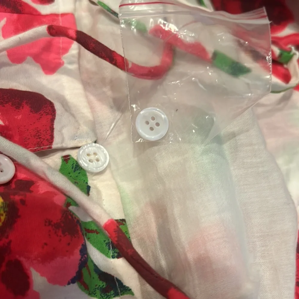 NWT FREE PEOPLE finder things Floral Red and White Midi Dress size small - Picture 15 of 15